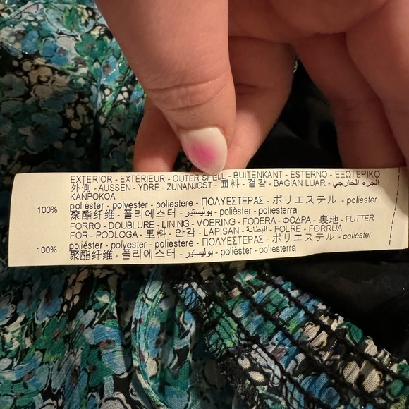 Zara Sheer Mini Dress Plunging Neck V Long Sleeve Tiered Ruffle Women’s Small - Picture 9 of 10